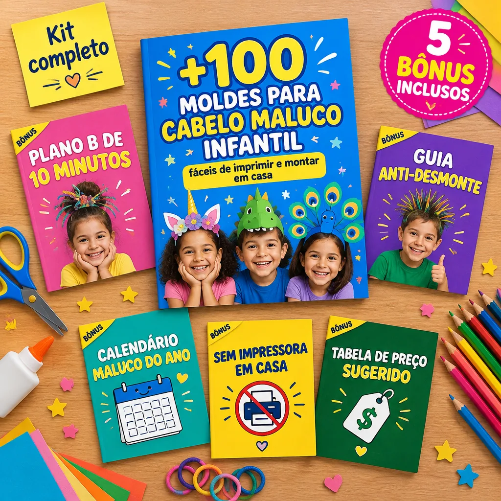 Visão completa dos moldes e guias incluídos no Kit da Véspera